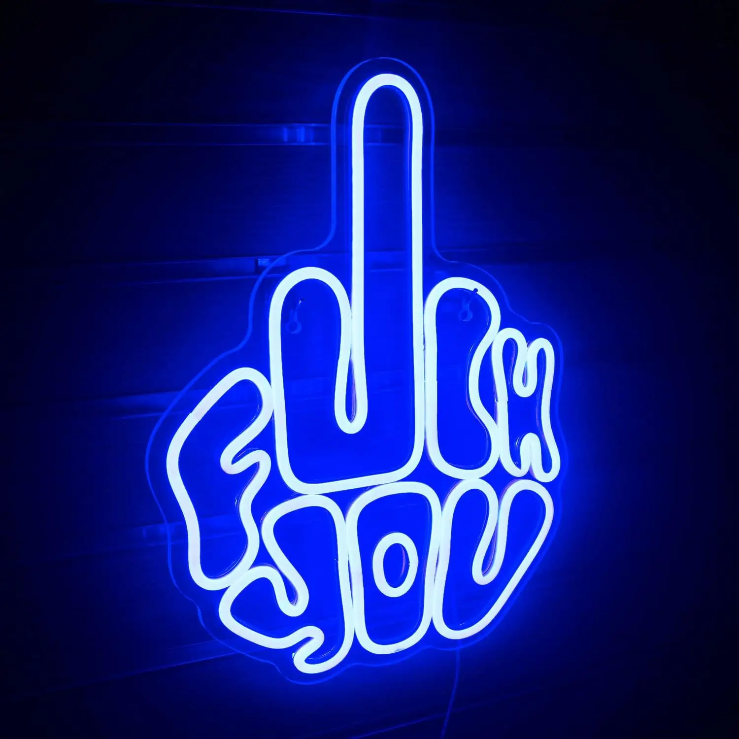 

Letters Gesture Neon Signs for Wall Blue LED Neon Lights USB Neon Wall Light Neon Bar Light Up Sign for Bedroom Party Pub Game