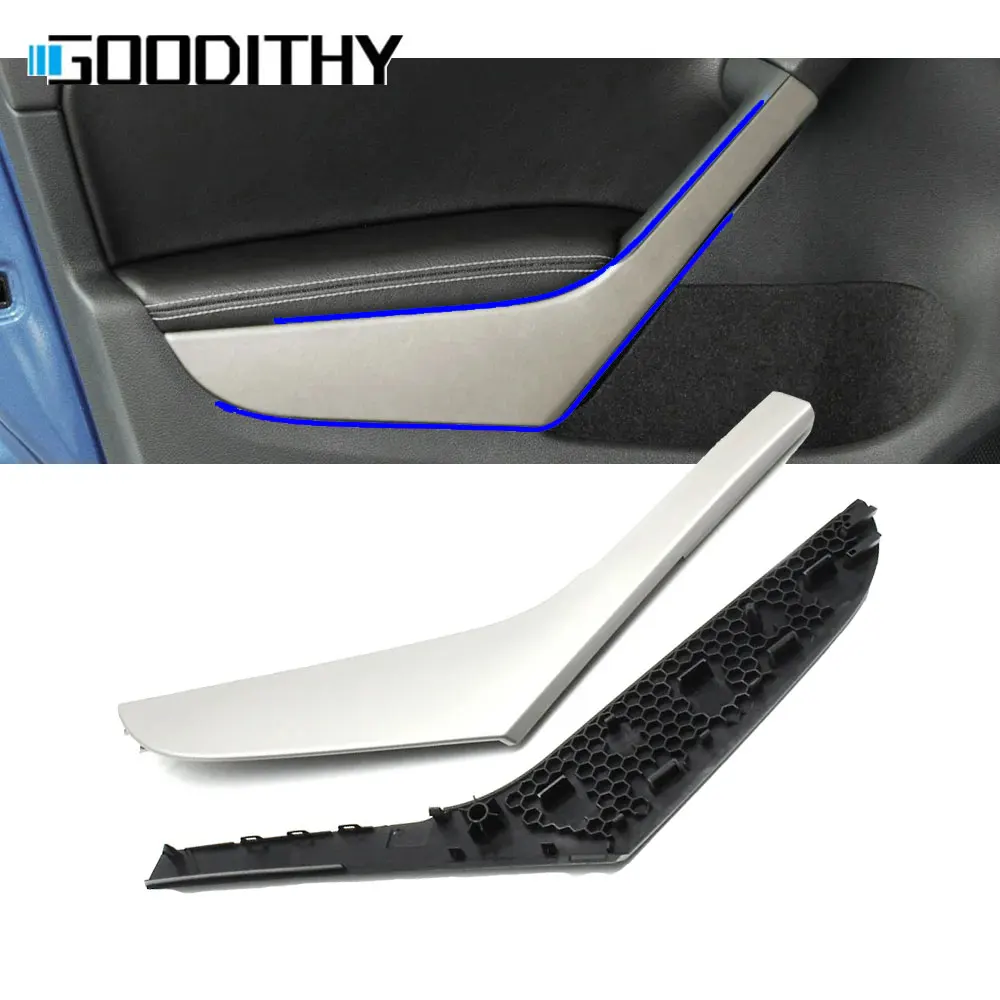 2PCSSilverDoorPullHandleLeftRightDoorHandleCoverTrimFor