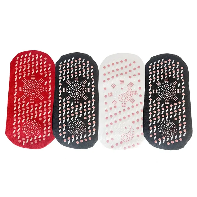 2 Pairs Self-heating Socks Men Women Non-slip Dots Foot Massage Magnetic Therapy Health Warming Fever Socks Winter Relieve Tired 6