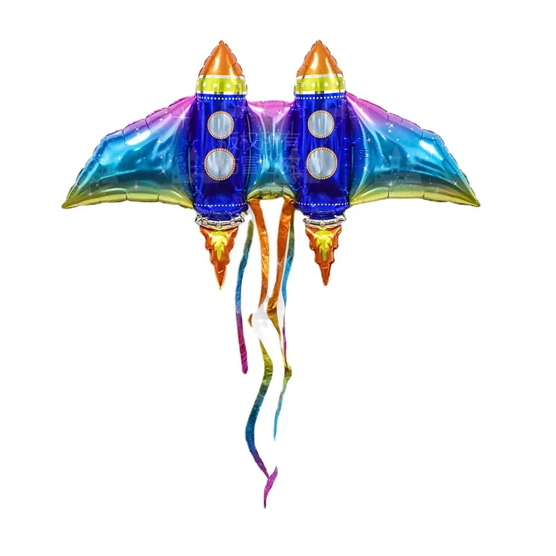 

106x57cm Double row rocket Wing Balloon Kids Birthday Party Photo Props Foil Ballon boys girls Wing Baloon Gifts