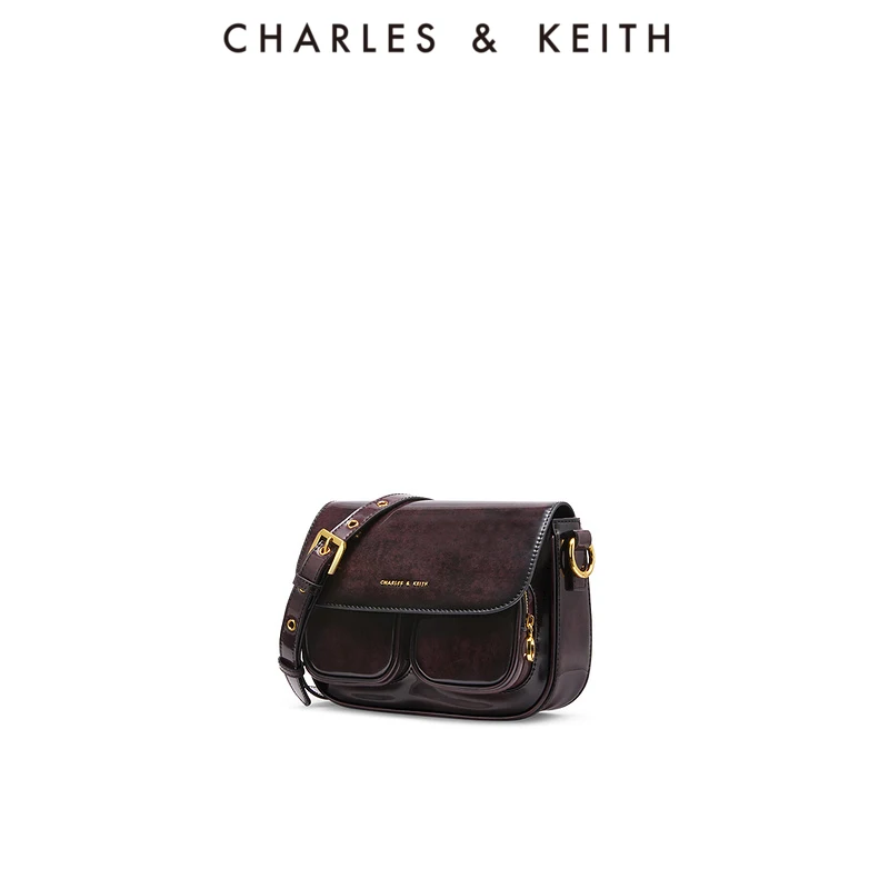 CHARLES & KEITH バッグ Denim Blue Paffuto Denim Metallic Accent Chain-Handle Bag