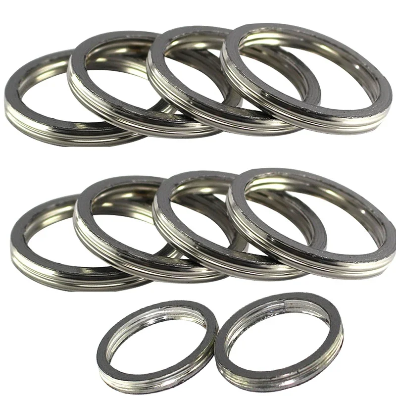 

10PC Motorcycle Exhaust Pipe Header Gasket For Motorbike Dirt ATV Street Scooter Vintage Motocross