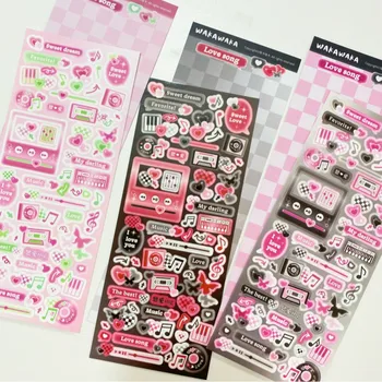 SCRAPBOOK Musica ADESIVO Decorativo Coreano FAI DA TE Telefono Bagagli Moto Laptop Fiocchi Idol Card Deco Adesivo