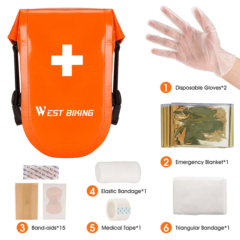 WEST BIKING First Aid Kit Portable Outdoor Travel Sports Emergency Bag  Triangular Bandage Blanket Tape Bandaids Medical supplies