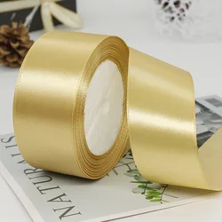 Elegant Sage Green Satin Ribbon for Crafts & Decor - 4cm x 24 Yards (Gold)