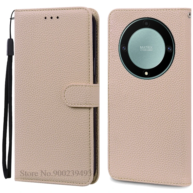 Luxury Leather Flip Wallet Cover for Honor X9A 5G - Premium Silicone Protection