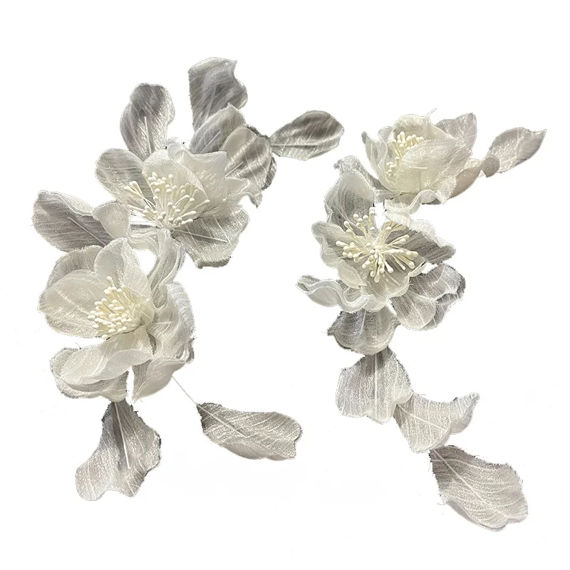 Elegant Wedding Hair Accessories Floral Hairpin Photography Studio Props Bridal Headwear Silk Material Beautiful Flower Design - 5