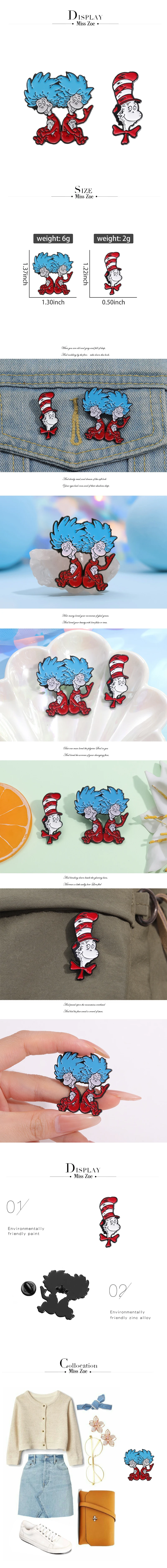 Niedliche Zeichentrick figur Emaille Pins benutzer definierte Broschen Revers Abzeichen lustiges Schmuck geschenk für Kinder Freunde – Detail 1