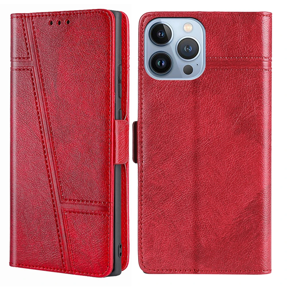 Solid Color PU Leather Flip Cover with Magnetic Closure - Durable Protective Phone Case
