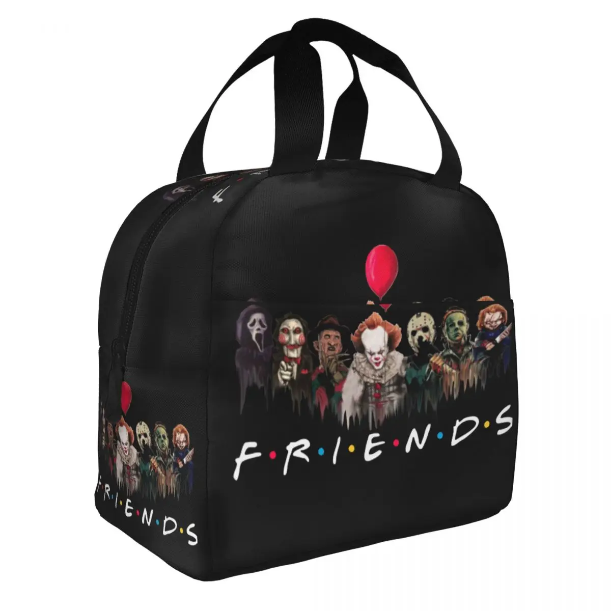 Lunch Bags for Men Women Horror Friends Halloween Pennywise Insulated Cooler Waterproof School Oxford Lunch Box Handbags