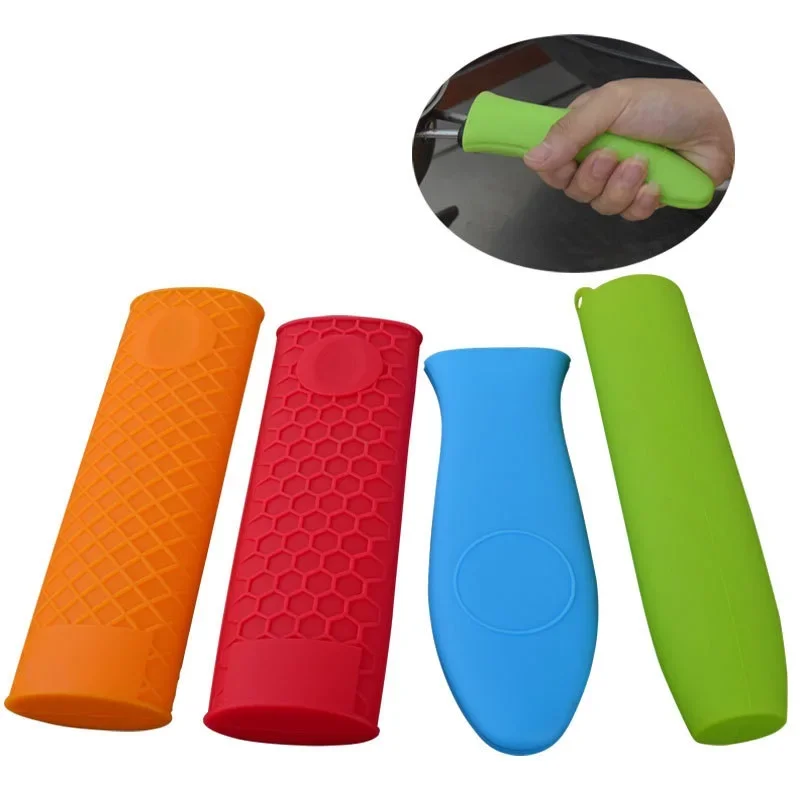 Silicone Hot Handle Holder Potholder Cast Iron Skillets Rubber Pot Handle Sleeve Heat Resistant Frying Pans & Griddles pot handle grip pad