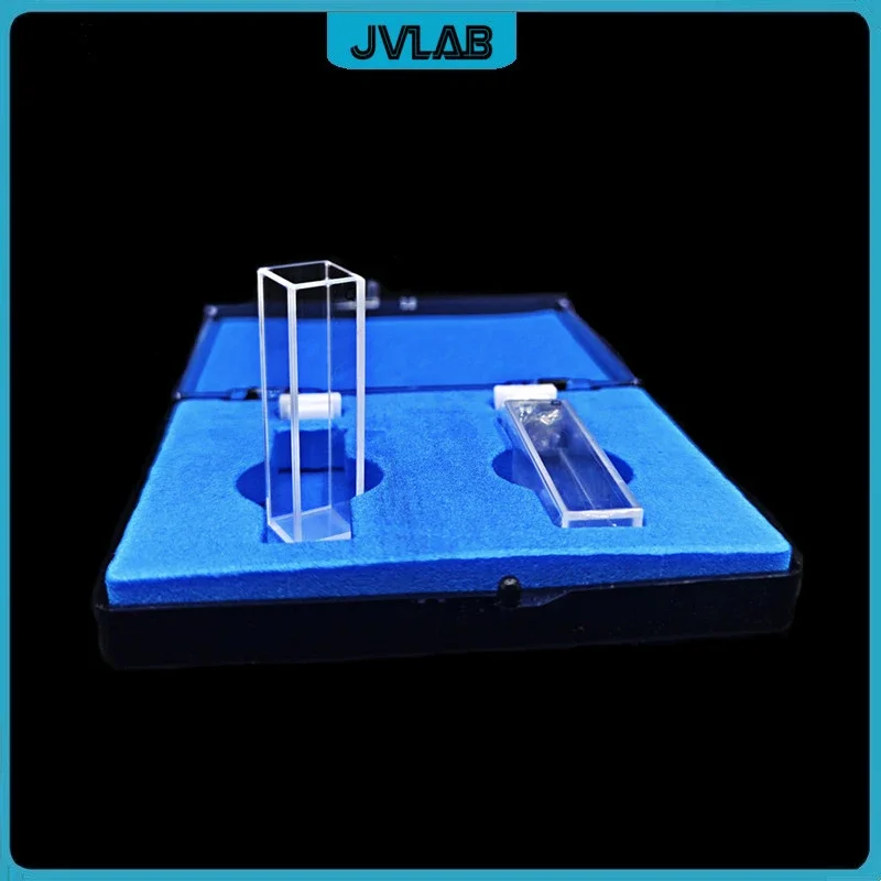 Fluorescent Quartz Cuvette Light Path 10mm Four Side Clear Windows High Light Transmission Frit Sintering Technology 2 / PK quartz cuvette cell