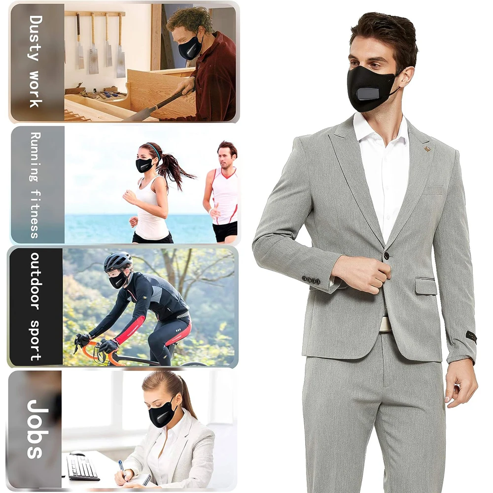 Masque FFP2/FFP3 avec Ventilateur Anti-Buée Rechargeable