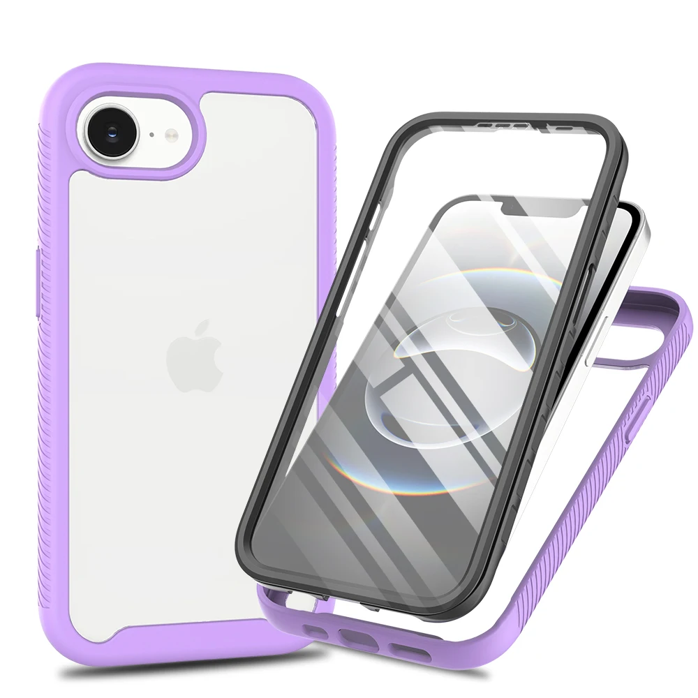 Ultimate 360° Protection Transparent Shockproof Phone Case with PET Screen Film
