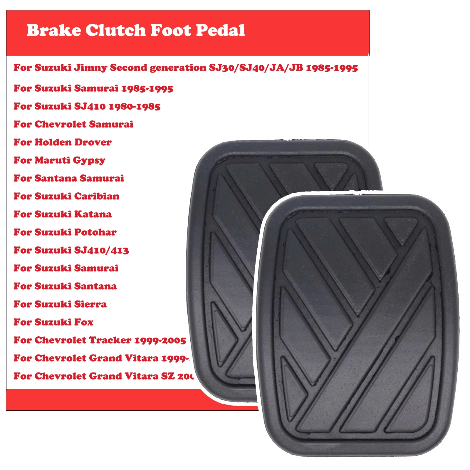 Car Rubber Brake Clutch Foot Pedal Pad Covers for Suzuki Vitara FT/GT JT 1999-2011 2012 2013 Chevrolet Tracker
