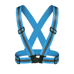 Outdoor Reflective Safety Vest - Adjustable, Lightweight, Waterproof for Night Walking, Biking & Running (Blue 1)