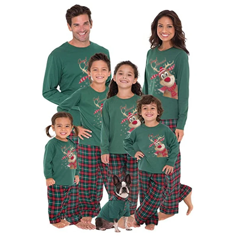 thumbnail image 4 of Pijamas navideños 2024 Conjuntos de ropa a juego para la familia, madre, padre, niños, disfraces de Año Nuevo para mamá y yo, pijamas de ciervo, 4 of 5