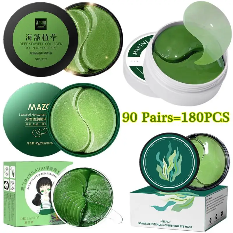 90 Pairs=180pcs Seaweed Eye Mask Moisturizing Hydrating Firming Gel Eye