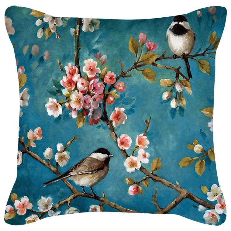 Federa per cuscino, 45 x 45 cm, set di 4 federe in lino, cuscino per divano con motivo astratto boho moderno per camera da letto e uso esterno, federa per cuscino