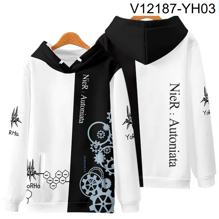 

2021 New Game NieR:Automata 3D Printing Men/Womens Autumn Fashion kids Hoodies Sweatshirt Long Sleeves teen Pollover hoodie