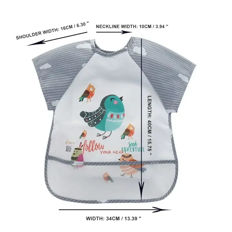 0-3Y Boys Girls Burp Clothes Waterproof Eating Smock Infant Toddler Baby Cartoon Sleeveless Art Apron Animal Smock Soft Baby Bib