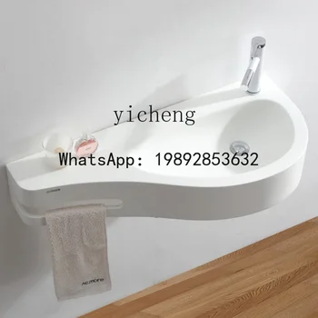 อ่างล้างหน้าติดผนังหินเทียม อ่างล้างหน้าแบบเรียบง่ายในห้องน้ำ อ่างล้างหน้าแบบตั้งพื้น 2