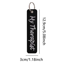 Embroidered Black Key Fob: Stylish Keychain Accessory & Gift (3)