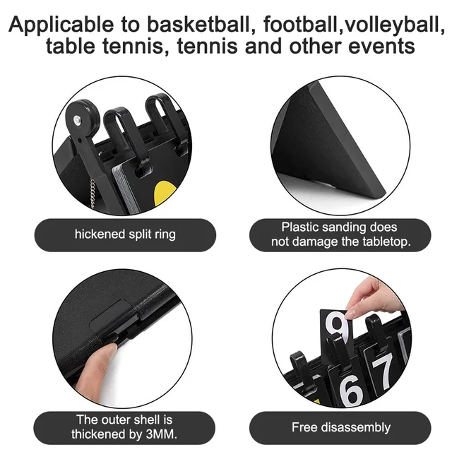 Portable Manual Scoreboard Easy Flip Scorekeeper Baskeball Tennis Volleyball Scoreboard Table Top Scoreboard Sport Accessories 3