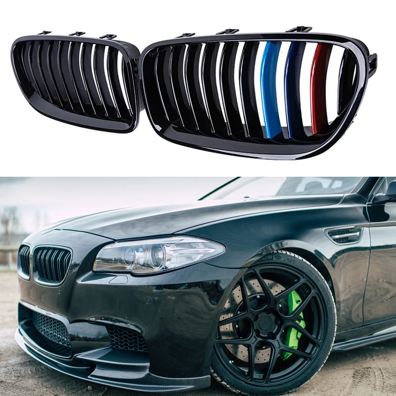 

Car Front Kidney Racing Grill Gloss Black M Style Grille For BMW F10 F11 F18 5 Series 520d 530d 540i 520i 2010-2017 ABS Grilles