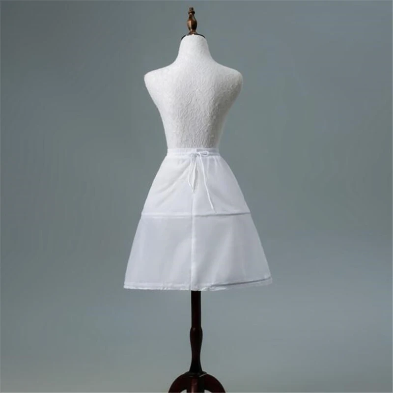 Flower Girl Dress Petticoat 2 Hoops White A Line Long Kids Ballet Petticoat Child Crinoline Skirts Girls Underskirt