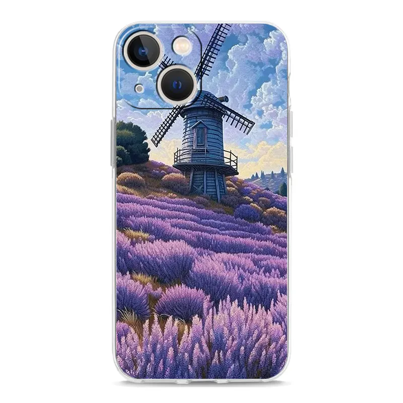 Lavender Purple Flower Clear Phone Case
