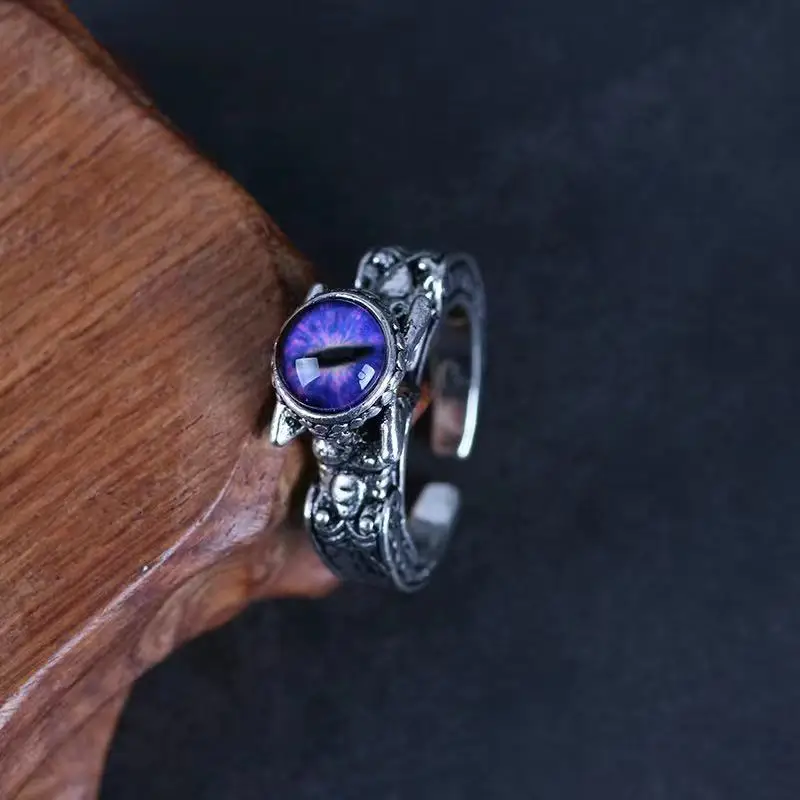 SALONGFANG 2023 New Retro Jewelry Rings Gothic Rings Unisex Punk Skull Rock Hip Hop Adjustable Gift Jewelry Evil Eye