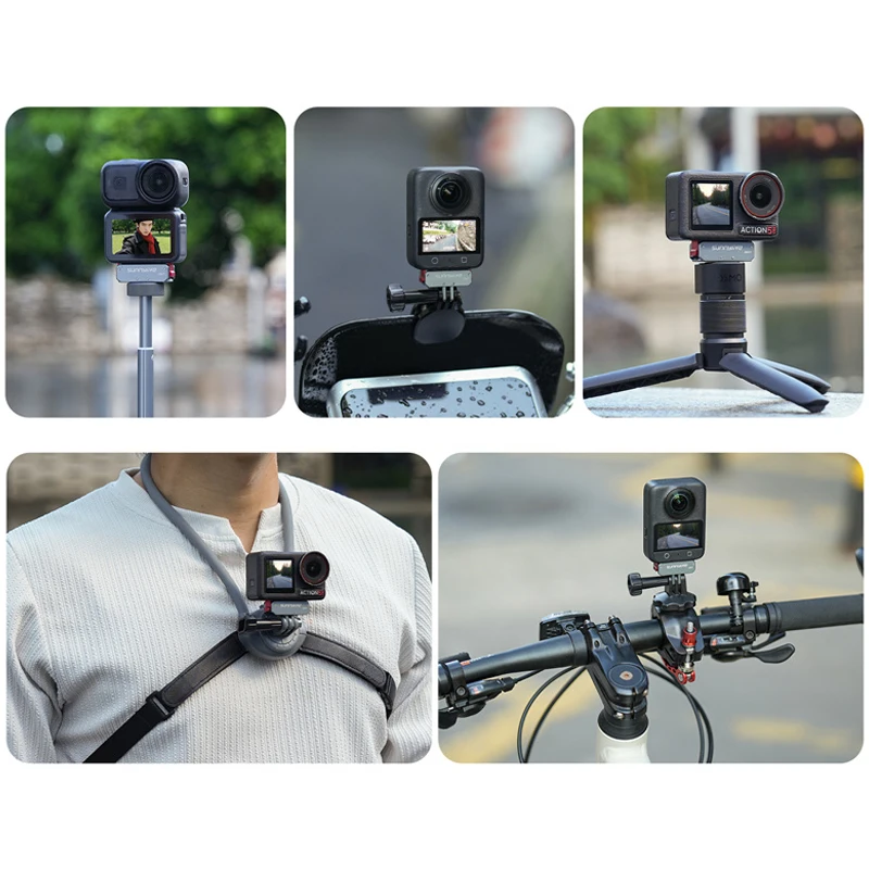 알루미늄 합금 마그네틱 어댑터 마운트 DJI 오스모 360 액션 5 프로 4 3 접이식 마운트 베이스 카메라 삼각대 어댑터 액세서리