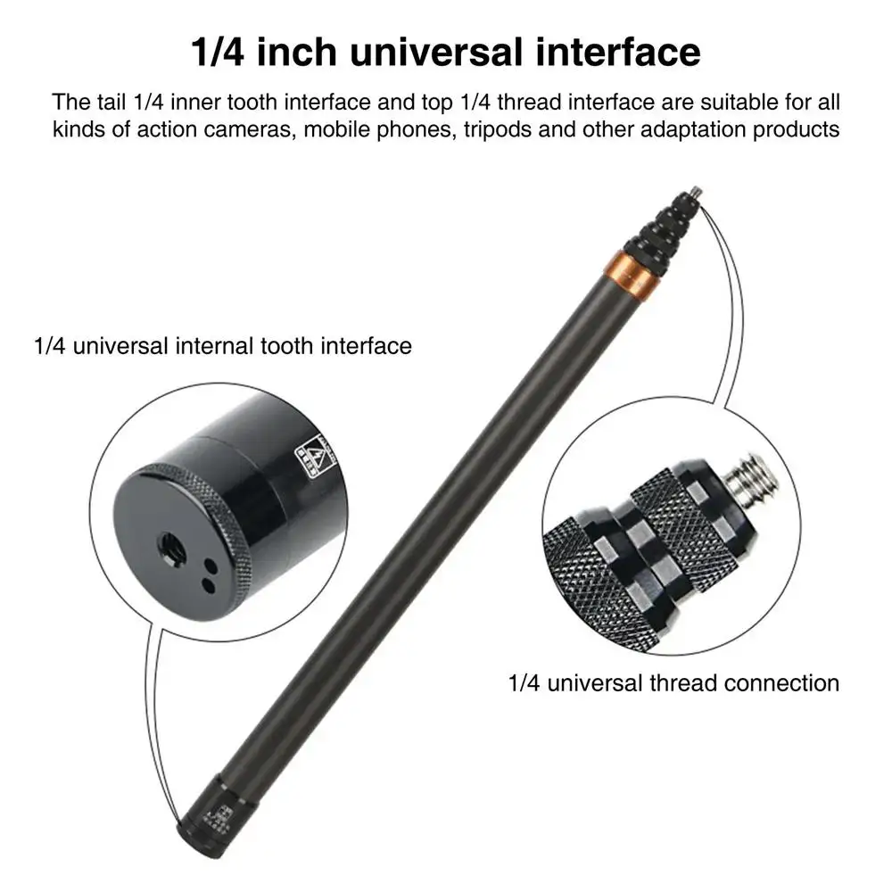 300CM Super Long Carbon Fiber Invisible Selfie Stick for Insta360 X3 /Action 3 /GoPro 12 11 10 9 8 Sports Camera Selfie Stick