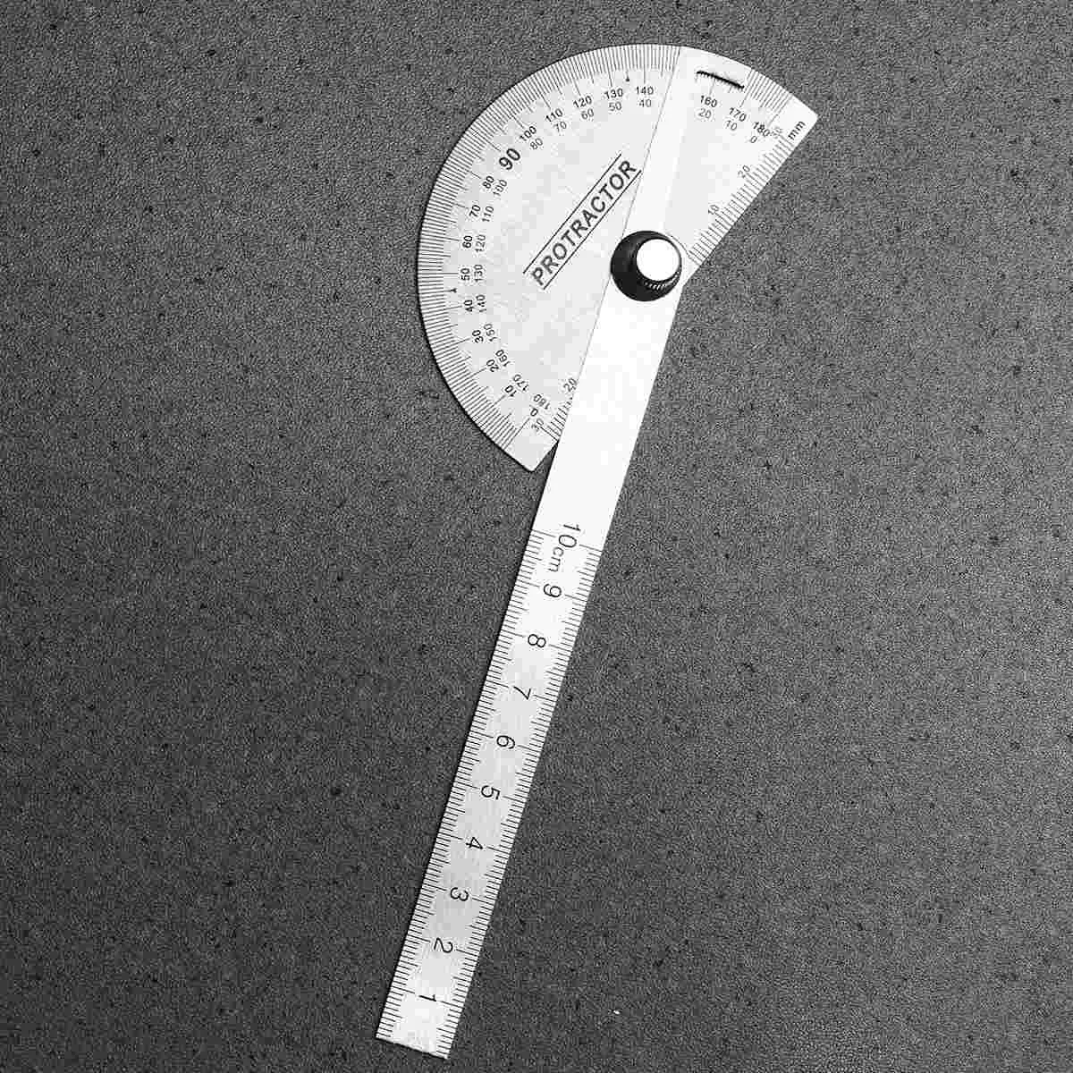 2 Pcs Protractor Stainless Steel Ruler Angle Finder Precision Universal Round Head