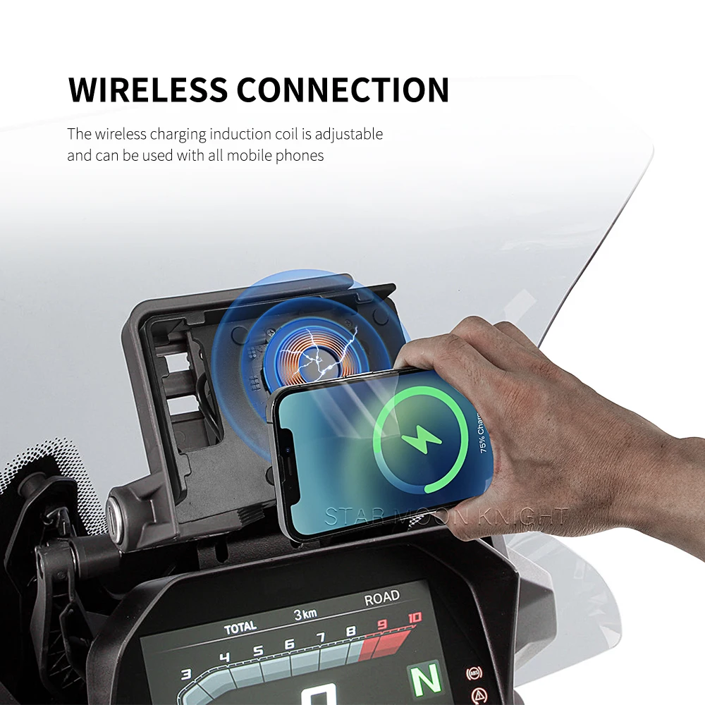 For BMW GS 1200 R1250GS LC Adventure R1200GS F850GS F750GS F900XR Wireless Charger USB Navigation Bracket Mobile Phone Holder