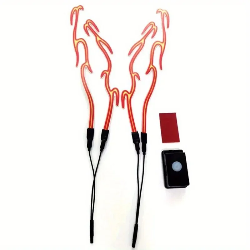 4 in1 Motorcycle Helmet LED Cold Light Waterproof Strip Sticker Flashing Night Riding Chargeable Accessories with USB Chargeable