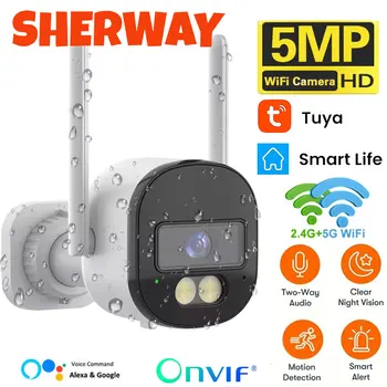 Tuya 5G Wifi IP Camera 5MP Indoor Home Security Protection PTZ Camera Auto Motion Detection CCTV Outdoor Wireless Surveillance 1