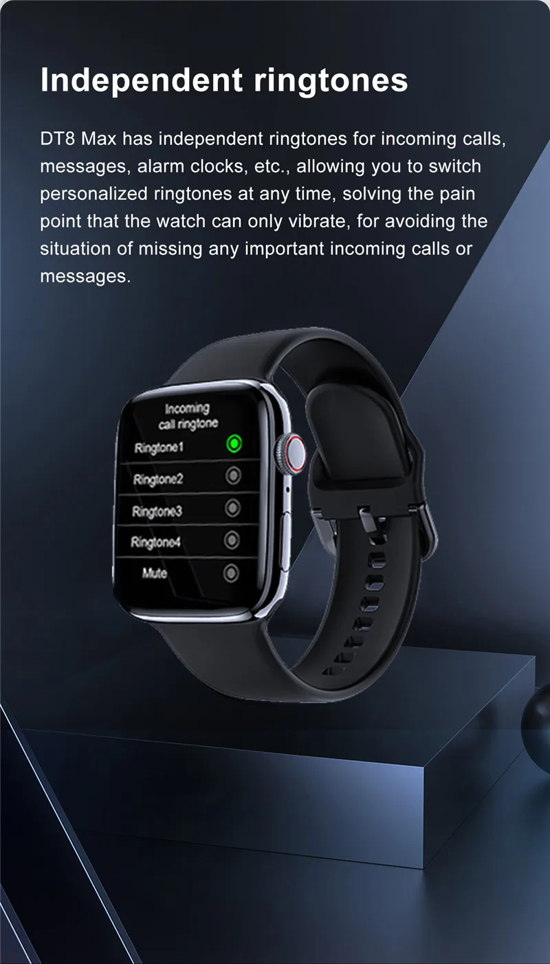 DT8 MAX Smart Watch 45mm 2.0inch Infinite Screen Bluetooth Call Wireless  Charging NFC IWO Series 8 Men Women Smartwatch
