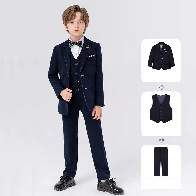 

Boys Graduation Ceremony Photograph Suit Gentleman Kids Luxurious Piano Party Dress Children Host Performance Dance Show Costume