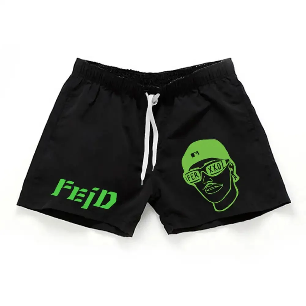 Rapper Ferxxo Shorts for Men Oversize Casual Running Short Pants Feid Merch Three Cents Trousers Quick Dry Beach Board Shorts 6