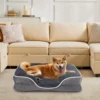 JHK Orthopedic Dog Bed Memory Foam Pet Bed for Small Dogs & Cats with Washable Removable Cover Non-Slip Base Waterproof Liner 1