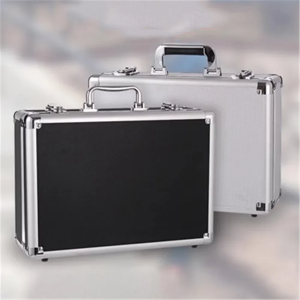 

Aluminum Case Tool Box Portable Waterproof Instrument Box Storage Case with Sponge Lining Handheld Impact Resistant Tool Case