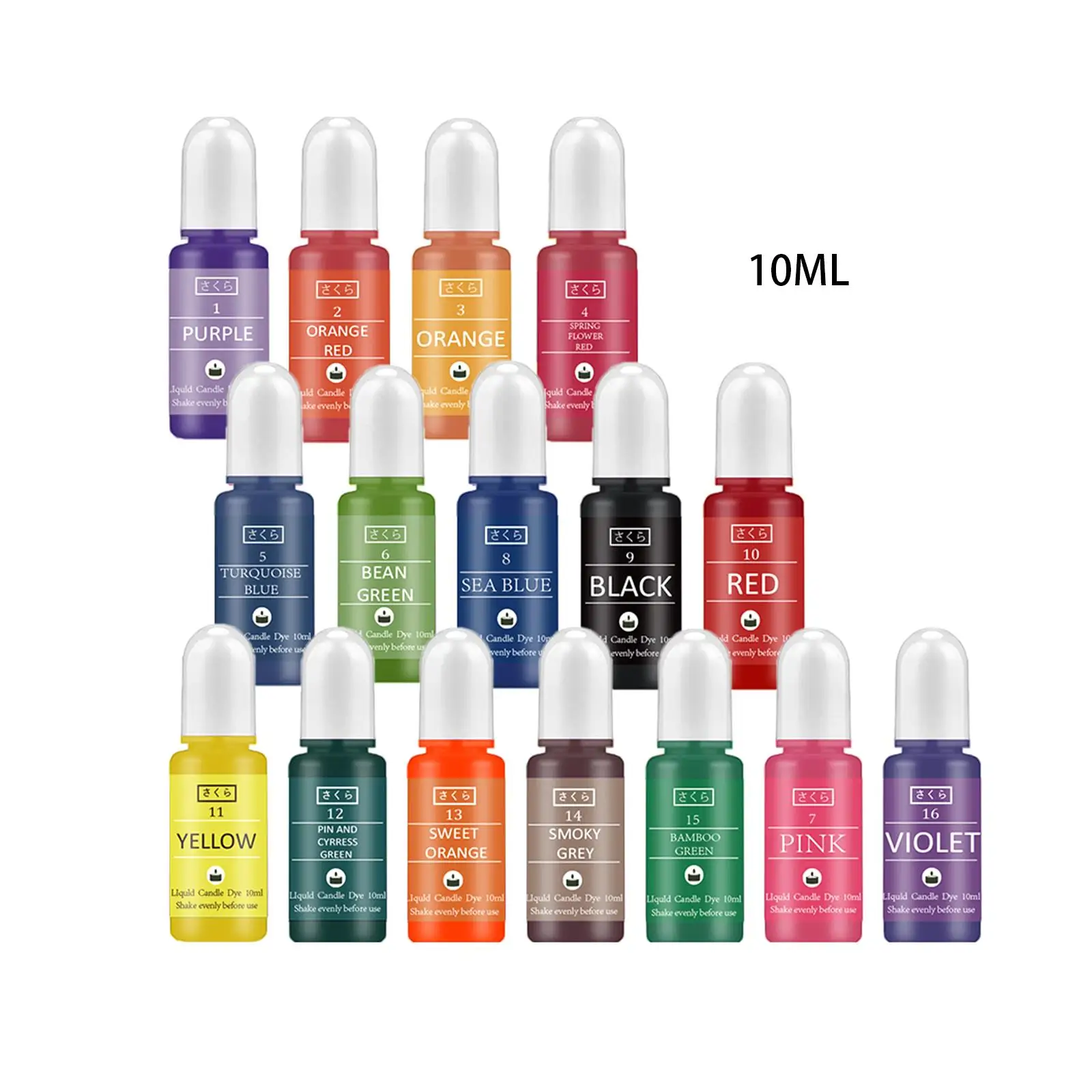 16x Candle Liquid Dye 10ml Soy Candle Making Soap Coloring Candles Pigment Dye Colors DIY Crafts Decoration