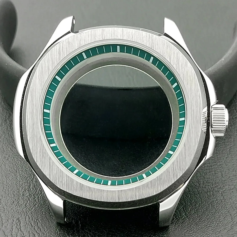 Elegant Men's Watch Case with Sapphire Glass, 39.5mm, 5-Bar Water Resistance, for 28.5mm Dial Accessories