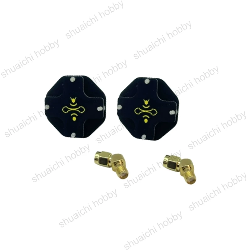 Lot de quatre antennes FPV 5.8GHz 8.5dBi LHCP avec adaptateurs, pour Walksnail Avatar GogglesX