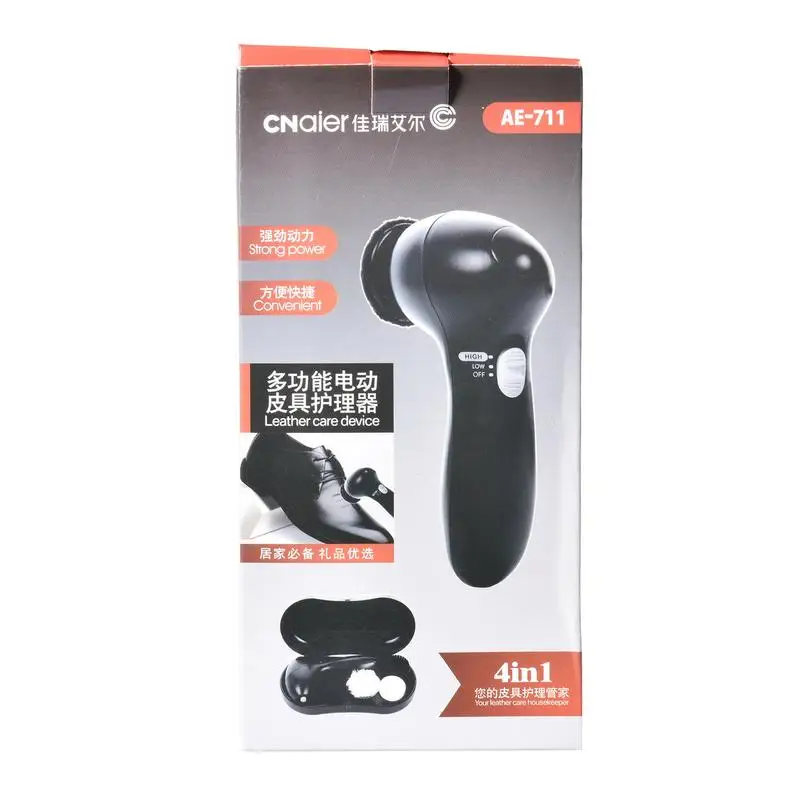 Shoes Scrubber Brushes Portable Shoe Polisher Home Cleaning Tools 4 Multi-purpose Brush Heads Brighten Brush Shine Leather Care 5