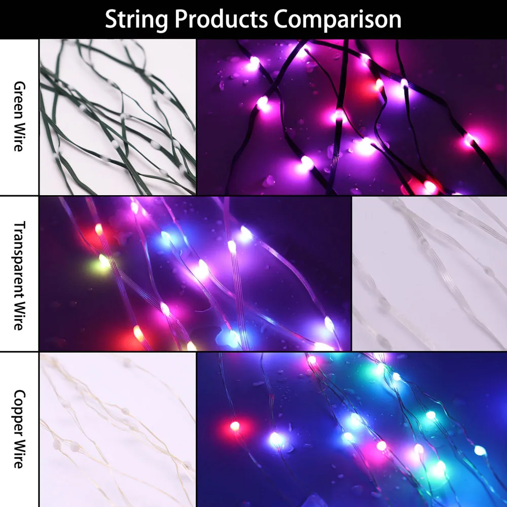 크리스마스 조명 드림 컬러 LED 스트링 조명 WS2812B 개별적으로 주소 지정 가능 RGBIC LED 모듈 USB 음악 컨트롤러 DC5V