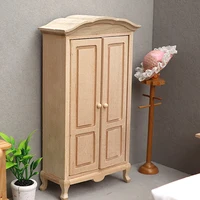 Garde-robe l'inventaire en bois pour enfants, boîte de rangement modèle, accessoires de meubles pour décor de maison de beurre, jouets de simulation, maison de courses 1:12 3