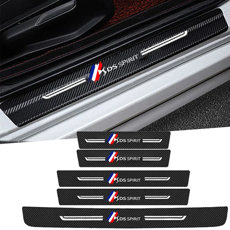 Davanzale Della Portiera Dell'Auto In Fibra Di Carbonio Decalcomanie Adesive Antiurto Scratch Per Citroen Ds Spirit Soglia Strip Tape Film Decorazione